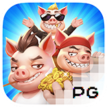 icon three crazy piggies